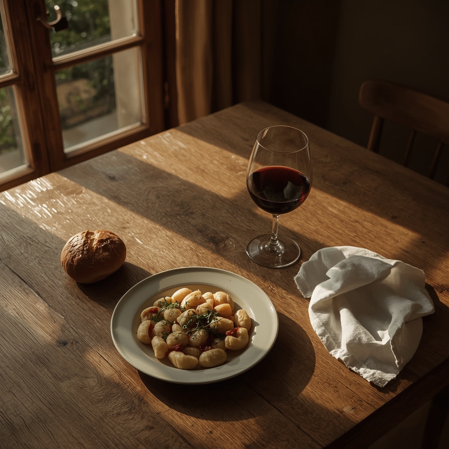 Lucid_Realism_Table_en_bois_rustique_avec_des_rainures_et_des__0